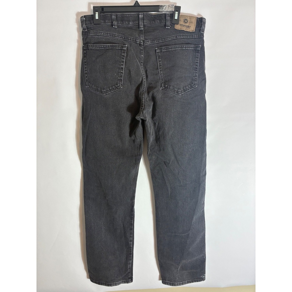 Wrangler Authentic Jeans Mens 36x32 Black Regular Fit Straight Leg Denim 855SHCB - Picture 4 of 8